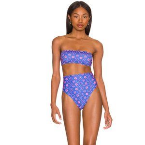 Beach Riot Kelsey Top and Highway Bikini Bottom in Wavy Floral